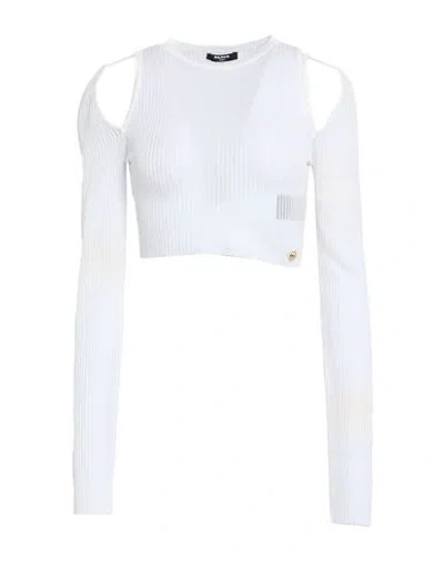 Balmain Woman Sweater Off White Size 8 Viscose, Polyamide, Elastane