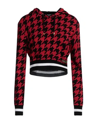 Balmain Woman Sweater Red Size 6 Merino Wool, Linen, Polyamide