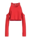 Balmain Woman Sweater Red Size 6 Wool, Aluminum