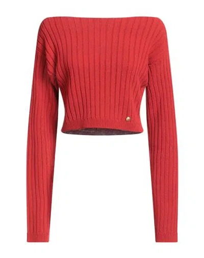 Balmain Woman Sweater Red Size 8 Virgin Wool, Polyamide