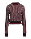Balmain Sweater In Wool With Jacquard Pattern In Red