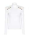 Balmain Women's 6 Btn Knit Pullover In White