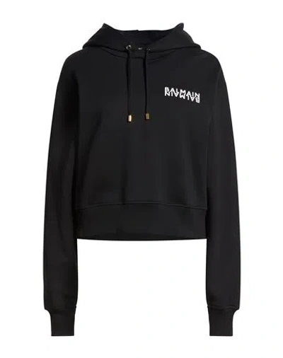 Balmain Woman Sweatshirt Black Size L Cotton