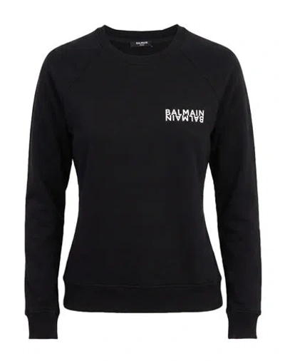 Balmain Woman Sweatshirt Black Size Xl Cotton