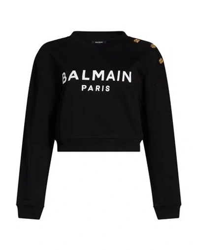 Balmain Woman Sweatshirt Black Size Xs Cotton