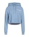 Balmain Woman Sweatshirt Light Blue Size M Cotton, Elastane