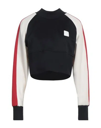 Balmain Woman Sweatshirt Midnight Blue Size L Polyester, Cotton, Elastane