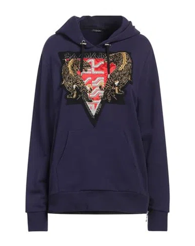 Balmain Woman Sweatshirt Purple Size L Cotton In Blue