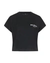 Balmain Cropped Cotton T-shirt With Small Flocked Logo In Black