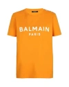 Balmain Logo-print Organic-cotton T-shirt In Orange