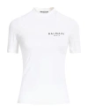 Balmain Woman T-shirt White Size M Polyester, Elastane