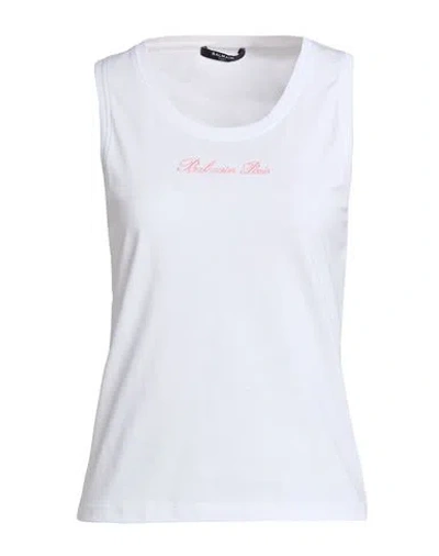 Balmain Woman Tank Top White Size Xl Cotton