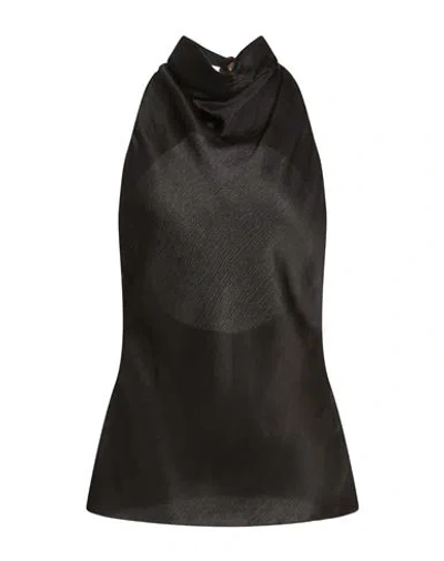 Balmain Woman Top Black Size 10 Silk
