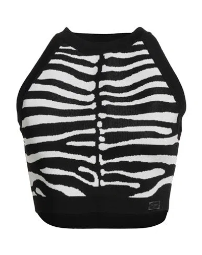 Balmain Woman Top Black Size 10 Viscose, Polyester, Polyamide