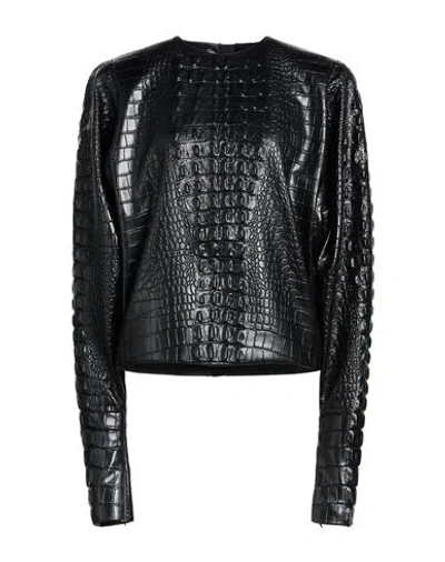 Balmain Woman Top Black Size 4 Polyester