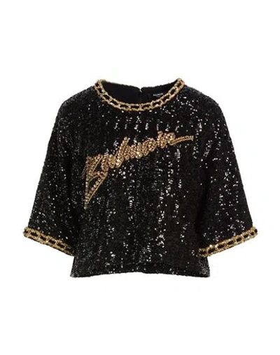 Balmain Woman Top Black Size 6 Polyamide, Elastane
