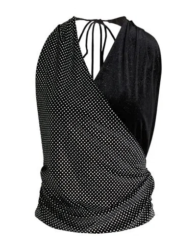 Balmain Woman Top Black Size 6 Polyester