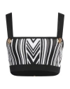 Balmain Geometric Patterned Knitted Bra Top In Black