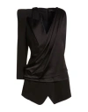 Balmain Asymmetric Jacket With Structured Shoulder In Brown