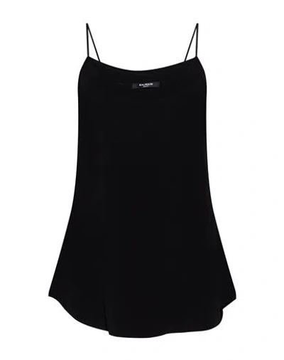Balmain Woman Top Black Size 6 Viscose