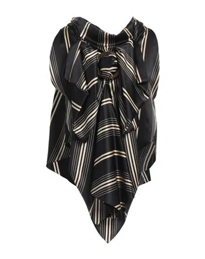Balmain Woman Top Black Size 8 Silk