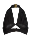 Balmain Woman Top Black Size M Polyester, Elastane In Black
