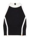 Balmain Two-tone Cropped Top In Black