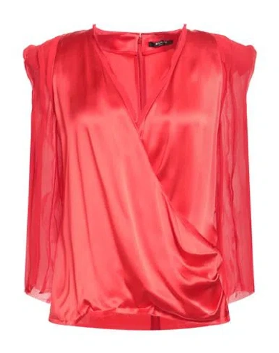 Balmain Woman Top Red Size 6 Silk