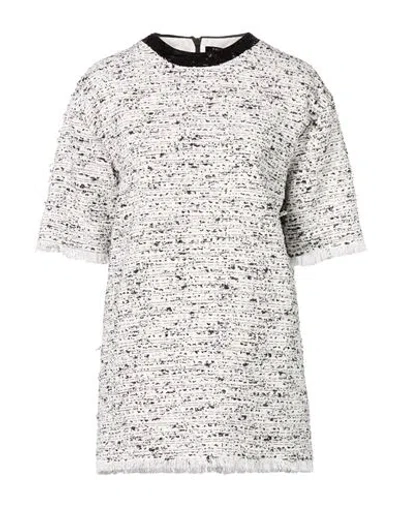 Balmain Woman Top White Size 6 Cotton, Polyamide, Acrylic, Viscose, Polyester In Multi