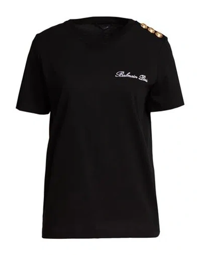 Balmain Woman T-shirt Black Size Xl Cotton
