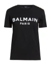 Balmain Embossed-buttons Logo-print T-shirt In Black