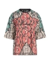 Balmain Python-print Organic Cotton T-shirt In Red