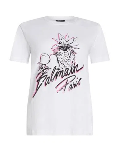 Balmain Woman T-shirt White Size Xs Cotton
