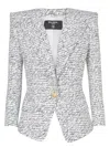 Balmain Women 1 Btn Love Letter Print Tailored Jacket In White