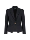 Balmain Cotton-blend Single-breasted Blazer In Black
