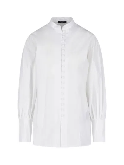 Balmain Women's 100% Cotton Shirt In White