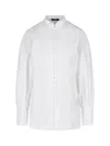 Balmain Stand Collar Button Front Blouse In White