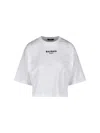 Balmain Cropped Logo T-shirt In White