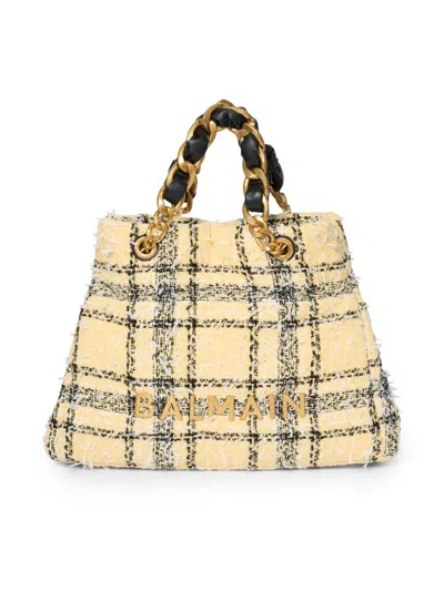 Balmain Women's 1945 Soft Cabas Tweed Tote Bag In Neutral