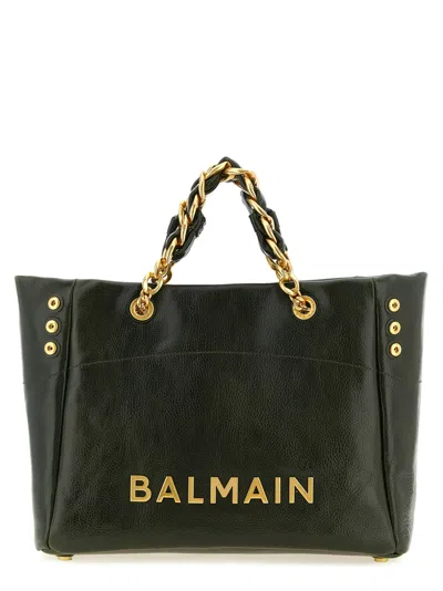 Balmain 1945 Soft Large Shopping Bag In Green