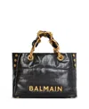 Balmain Women's 1945 Soft Tote Bag In Crackled Calfskin In Black