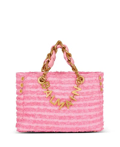 Balmain Women's 1945 Soft Tote In Tweed-effect Raffia