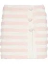Balmain Button-embellished Striped Knitted Mini Skirt In Gkx