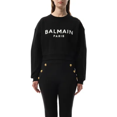 BALMAIN WOMEN'S 3 BUTTON PRINTED SWEATSHIRT
