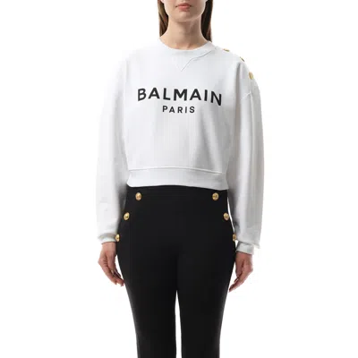 BALMAIN WOMEN'S 3 BUTTON PRINTED SWEATSHIRT