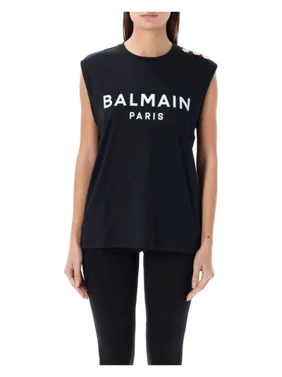 BALMAIN WOMEN'S 3-BUTTON TANK TOP