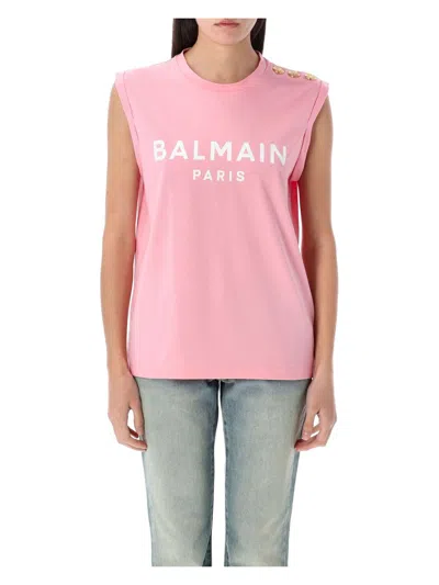 BALMAIN WOMEN'S 3-BUTTON TANK TOP