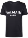 Balmain 3 Buttons Printed T-shirt Clothing In Black