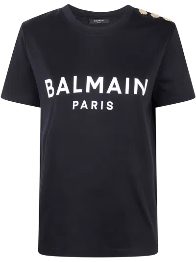 BALMAIN BALMAIN WOMEN 3 BUTTONS BALMAIN PRINTED T-SHIRT