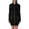 Balmain Women's 4 Pockets Buttoned Ribbed Knit Cardigan In Black